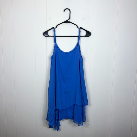 Alice + Olivia Anika Layered Asymmetrical Silk Hem Tank Dress Sz M - Picture 12 of 15